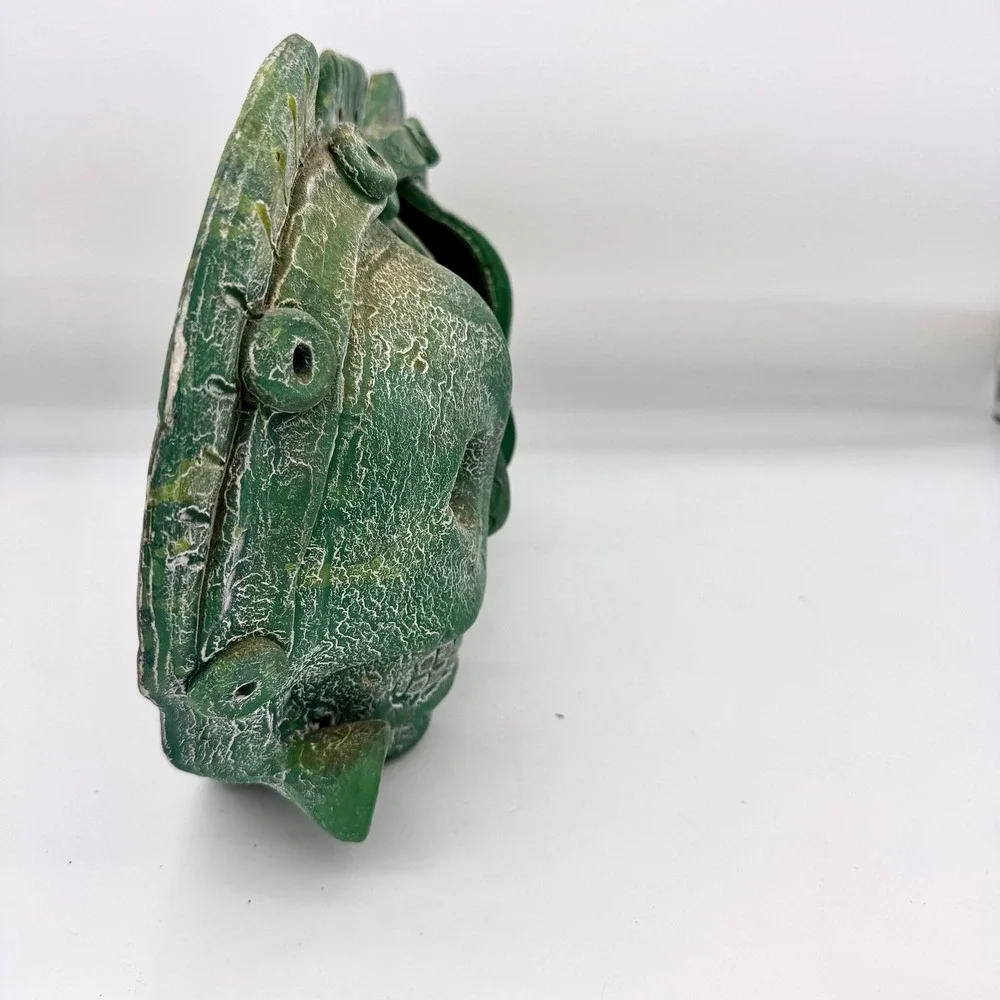 Vintage Mesoamerican Triple‎ Death Mask Three Ages of Man Wall Art Green